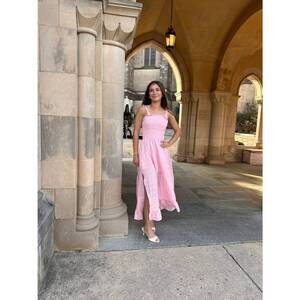 NEW LITTLE OLIN long ruffle dress in pink